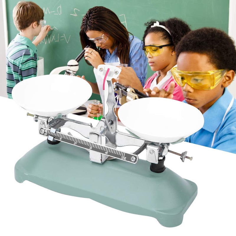 Mechanical Balance Scale Double Pan Balance Scale Balance Tray Table Scale for Laboratory School Physics Teaching Supplies Various Weights(100g) 100g