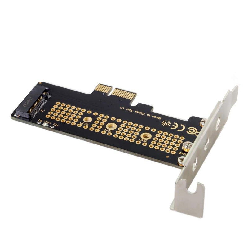 Cablecc Low Profile PCI-E 3.0 x4 Lane to M.2 NGFF M-Key SSD Nvme AHCI PCI Express Adapter Card Black 1X NVME to PCI-E 1X