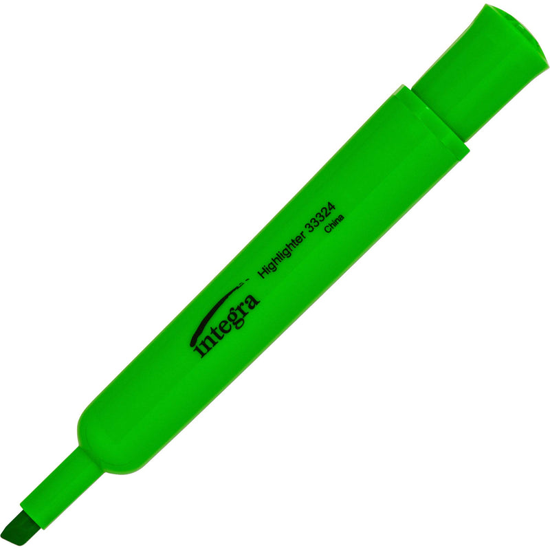 Integra Desk Highlighter, Chisel Tip, Fluorescent Green (ITA33324), (12 pack)