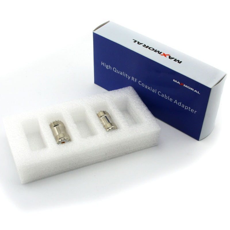 Maxmoral 2-Pack PL-259 UHF Female to UHF Female Coax Cable Adapter S0-239 UHF Double Female Connector Plug