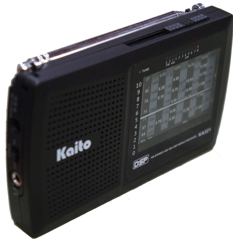 Kaito KA321 Pocket-Size 10-Band AM/FM Shortwave Radio with DSP (Digital Signal Processing), Black