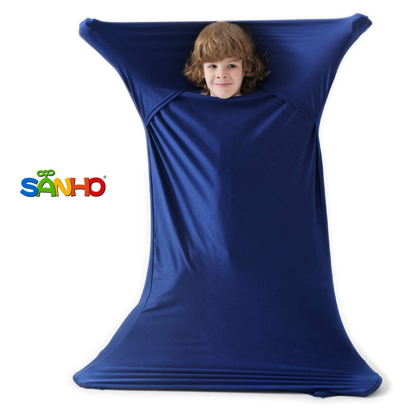 SANHO Premium Sensory Sock Budy Sock, Perfect for Children with Sensory Processing Disorder, Updated Version (Navy, Medium) Navy Medium (Pack of 1)