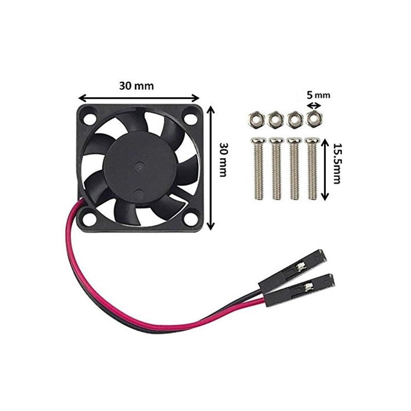 Easycargo Raspberry Pi 4 Fan 30x30x7mm, Raspberry Pi Cooling Fan Brushless 3.3V 5V DC Quiet Fan for Raspberry Pi 4B, Pi 3B+, RetroFlag NESPI Case (30mmx30mmx7mm) (Black 4-Set) Black (4-Set)