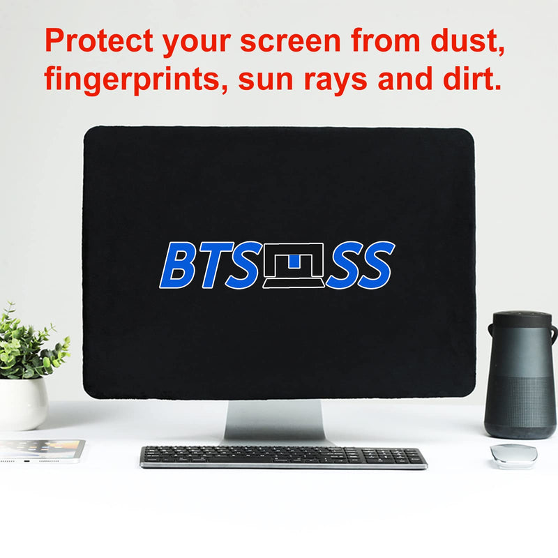 21.5" 24" Computer Monitor Dust Cover Velvet, 21.5 Inch and 24 Inch Screen Protective Sleeve Compatible with iMac Desktop Computer (Black) 21.5" 24" Computer Monitor Dust Cover