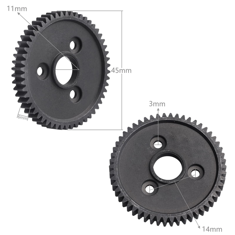 AllinRC 54T 0.8 32 Pitch Metal Steel 3956 Spur Gear with 15T 17T 19T Pinions Gear Sets Motor Gears for 1/10 Traxxas Slash 4x4 4WD/2WD VXL Rustler 2WD/4x4 Rally VXL Stampede 4x4 Summit E-REVO Parts
