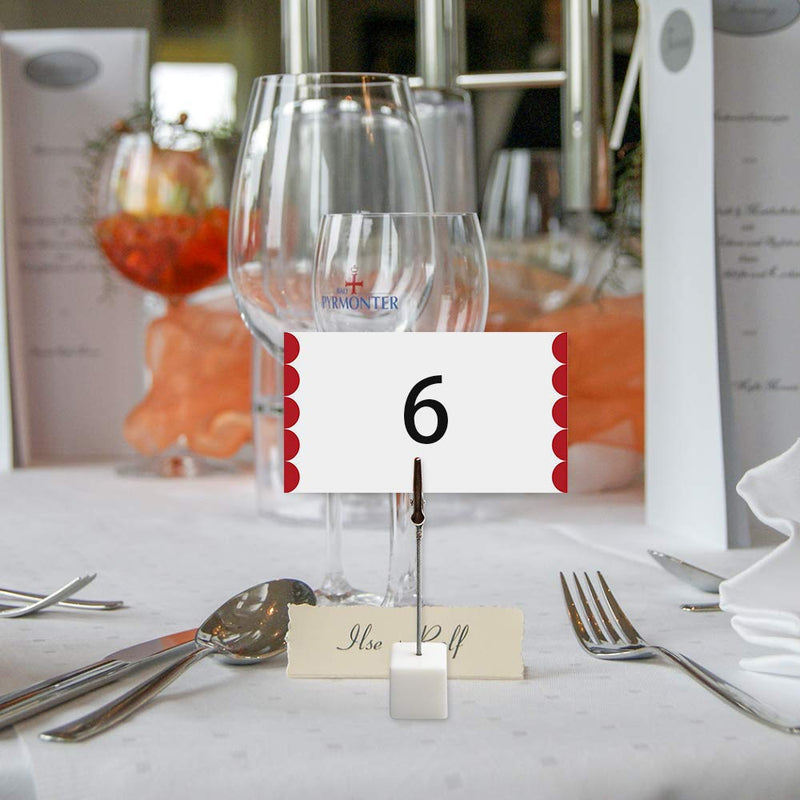 20pcs Table Number Holder Name Place Card Holder Memo Clip Holder Stand Note Holder Pictures Card Paper Menu Clip â€¦ (White) White