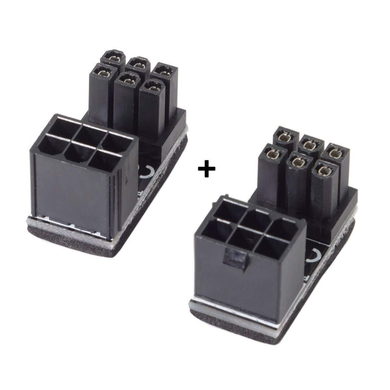 Chenyang 1set ATX 6Pin Female to 6pin Male 180 Degree Angled Power GPU Adapter for Desktops Graphics Card