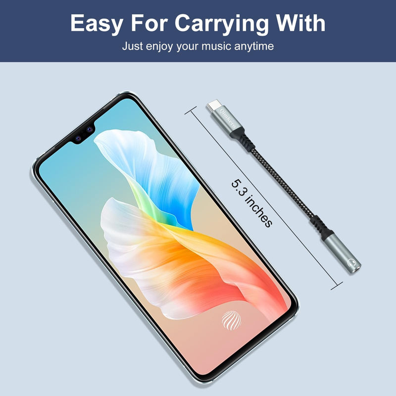 QimKero USB C Headphone Adapter Digital Audio, USB C to 3.5mm Audio Headphone Jack Adapter, Type C to 3.5mm for Samsung Galaxy S23 S23+ S22 S21 S20 Ultra Note 20 10, iPad Pro - 2 Pack