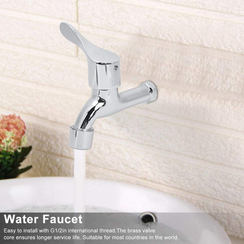 G1/2in Zinc Alloy Faucet Washing Machine Faucet Wall Faucet for Kitchen Home Bathroom Chrome Plated