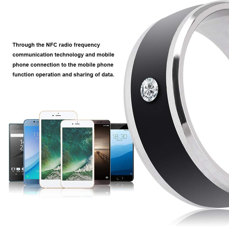 Smart Ring, No Charge and Depth Waterproof Universal Wear Smart Ring, Magic Wearable Device Universal Ring for Mobile Phone, NFC Smart Rings(size11) size11