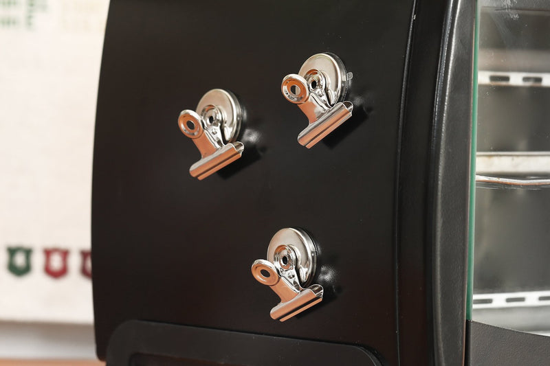 Ninth Five Magnetic Clips - Heavy Duty Refrigerator Magnet Clips - 31mm Wide Scratch Safe - Clip Magnets Best for House Office School Use, Hanging Home Decoration, Photo Displays(12Pack)