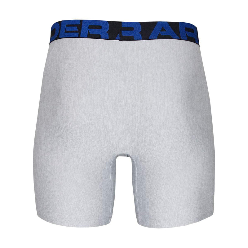 Under Armour Men's Tech 6-inch Boxerjock 2-Pack Academy Blue (408)/Mod Gray Light Heather Small