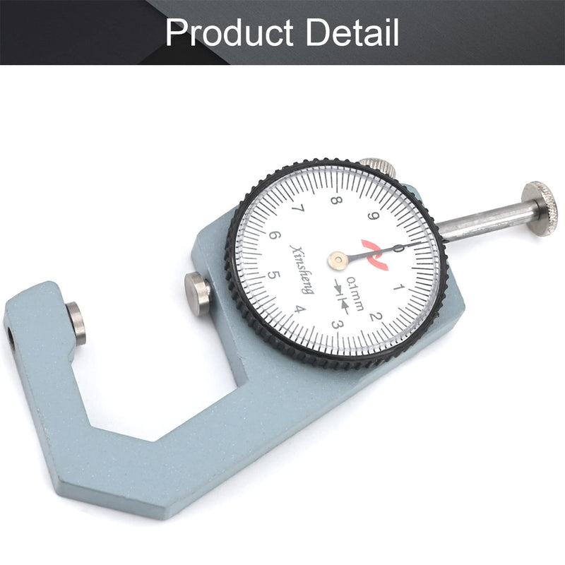 Utoolmart Dial Thickness Gauge, Flat Head Thickness, 0-20mm Tester Dial Measuring Tool for Paper Leather Cloth Paper, Film, Wire 1 Pcs 0-20 flat ends