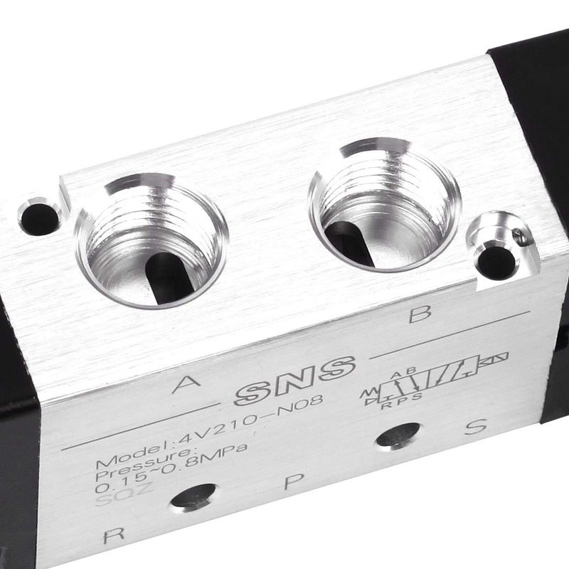 SNS 4V210-N08/AC110V 5/2 Port 1/4 NPT Inlet Single Coil Pilot-Operated Electric Solenoid Valve