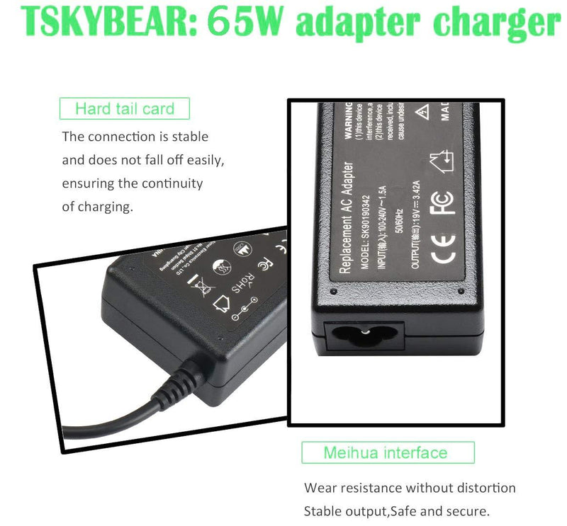 19V AC Adapter Power Cord Monitor for Acer LCD H236HL SA230 G276HL S230HL G246HL G206HQL S271HL S240HL G236HL S220HQL S202HL; Aspire E15 N15Q1 N16Q2 E5 E5-575 E5-521 R3 R3-471 Laptop Charger