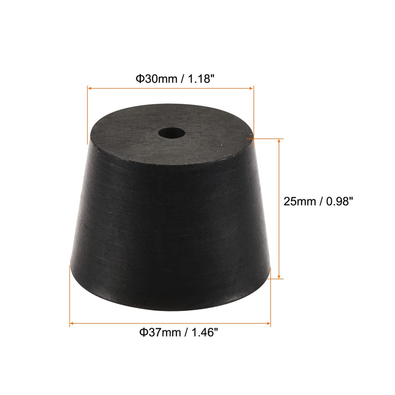MECCANIXITY Rubber Tapered Plug 30mm to 37mm with Hole Black for Powder Coating, Painting, Anodizing, Plating, Sandblasting 5 Pieces 30mm - 37mm