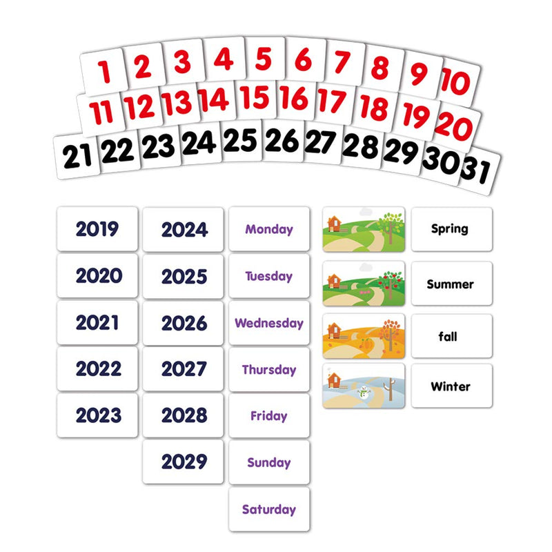 Godery Calendar and Weather Pocket Chart, Classroom Organized Chart, 149 Pieces (Black) Black