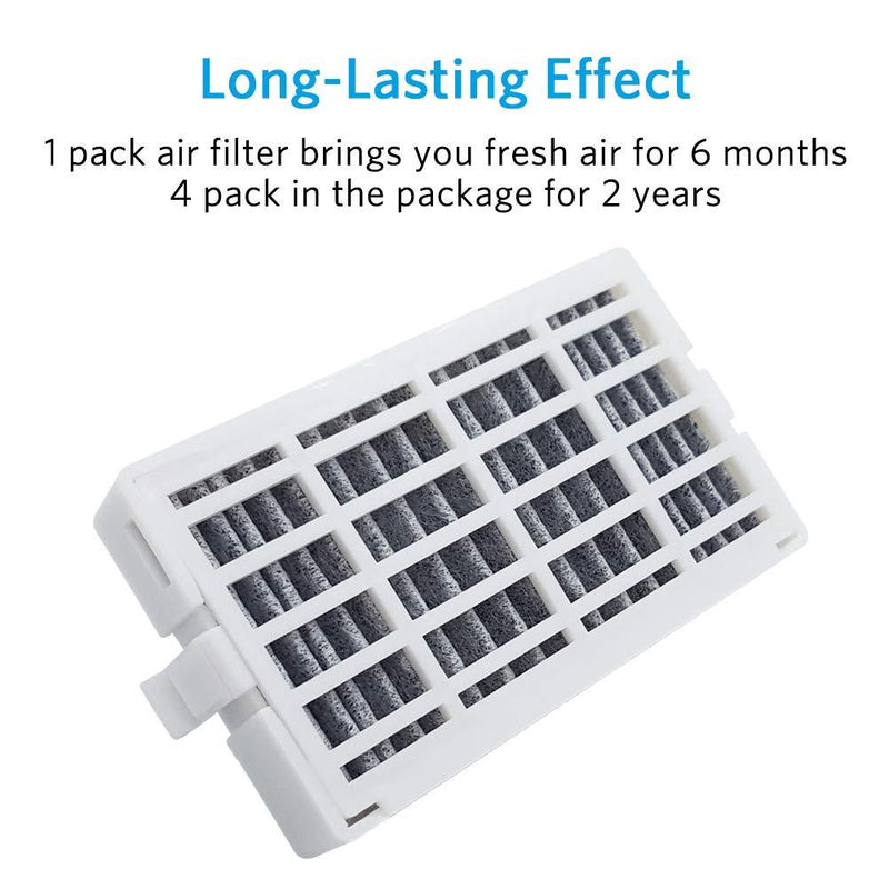 W10311524 4-PACK Air Filter Replacement for Whirlpool Refrigerator, Also Fits 2319308, W10335147, W10335147A, W10335147, W10315189, 1876318, AIR1, FreshFlow Air Filter, AP4538127, AH2580853, EA2580853