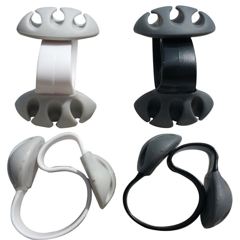 Coralpearl Desk Cable Drop Clips Weighted Silicone Desktop Organizer Small Line Ties Fixer Tidy Table Top Wire Holder Clamp Non Adhesive Cord Management Set for Home Office (Black 2pcs+White 2pcs) Black 2pcs+White 2pcs