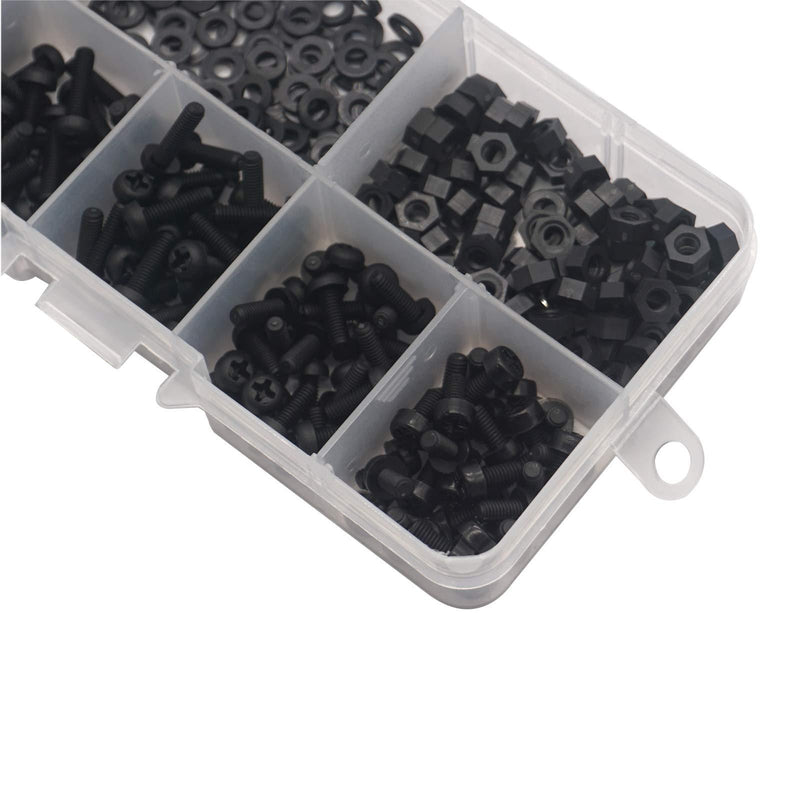 350Pcs ShareGoo M3 Nylon Screws Bolts and Nuts M3 Hex Screws M3 Washers Spacer Standoff Hardware Assorted Kit for RC FPV Drone Audunio PCB Board