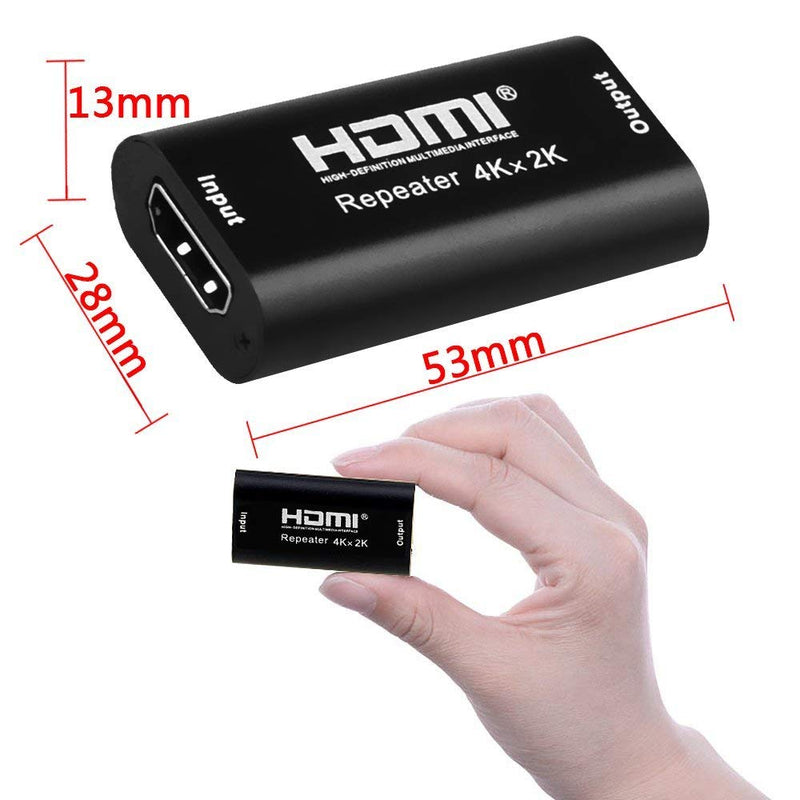 lakpad HDMI Repeater 4K UHD HDMI Female to Female HDMI Amplifier 40' HDMI Extender Up to 40 Meters Lossless Transmission for Oculus Rift and More