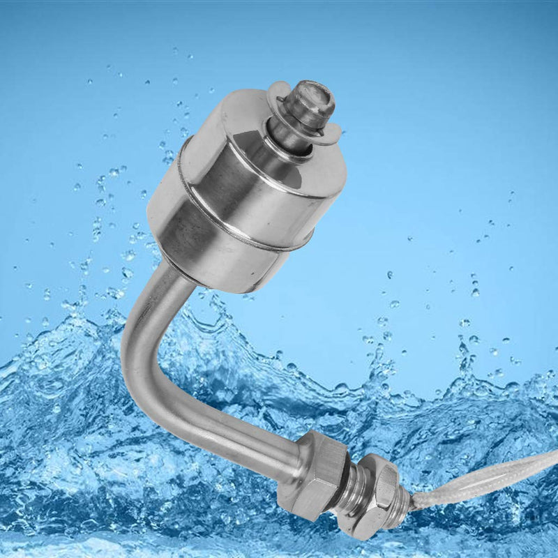 Liquid Level Sensor, Stainless Steel Float Switch Miniature Liquid Water Level Sensor for Pool Can 75mm Work in AC 0-220V, and DC 0-200V