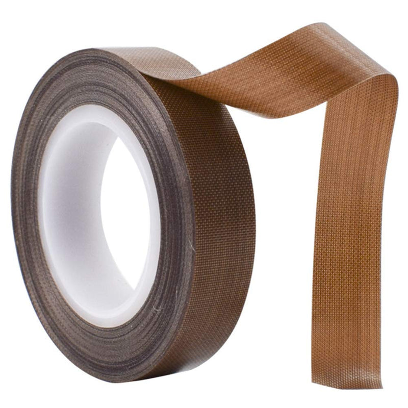 PTFE Coated Fabric Teflon Tape High Heat Teflon Adhesive Tape High Temperature Teflon Tape for Vacuum, Hand and Impulse Sealers Machine Sealing Tape 0.13mm Thickness (1/2 Inch x 33 Feet)