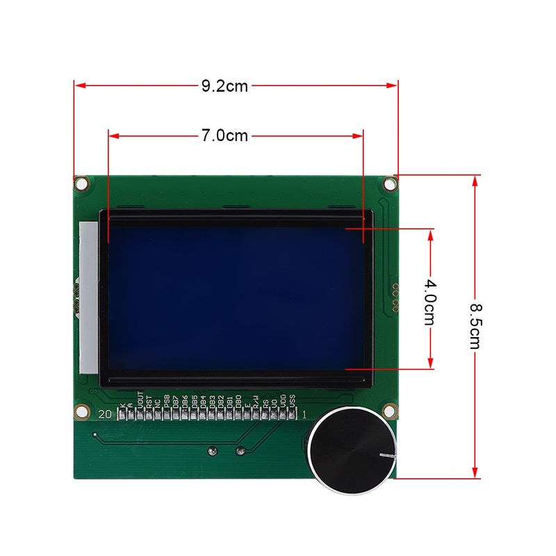 LCD Screen for Creality CR-10S / S4 / S5, CR10s LCD Screen, Replacement LCD Screen Controller Display with 2 Cable for Creality CR-10S 3D Printer, 3D Printer Kit Accessory