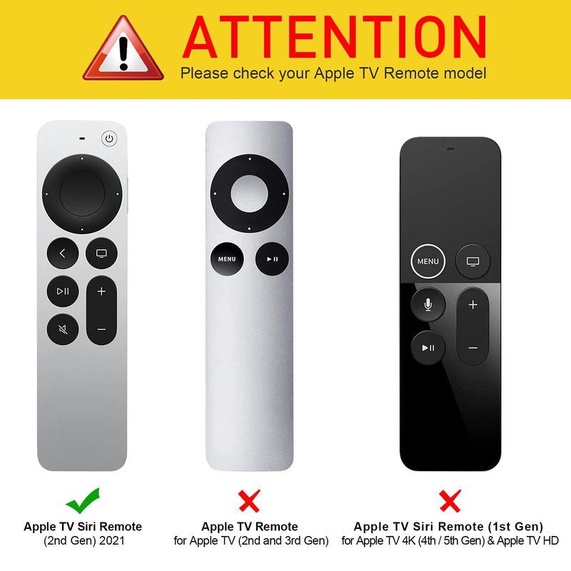 Fintie Protective Case for Apple TV Siri Remote 2021 - Honey Comb Lightweight Anti Slip Shockproof Silicone Cover for Apple TV 4K / HD Siri Remote Controller (2nd Generation), Black