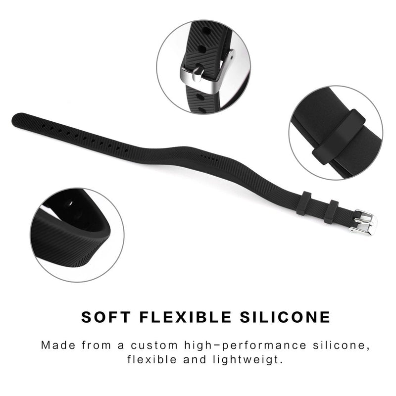 Huadea Compatible Replacment for Fitbit Flex 2,with Watch Buckle Comfortable Soft Silicone Wristband (4 Pack)