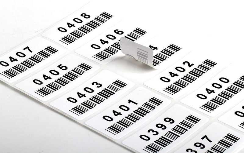 Pre-Printed Consecutively Numbered Labels Sticker with Bar Code 2" x 1" (001-480) 001-480