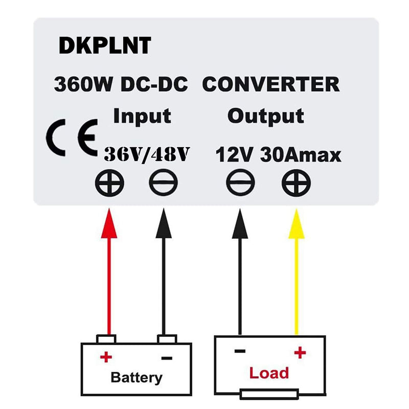 DPLANET 30A 360W 12v Golf Cart 48V 36V to 12V Converter Voltage Regulator Golf Cart Voltage Converter Waterproof