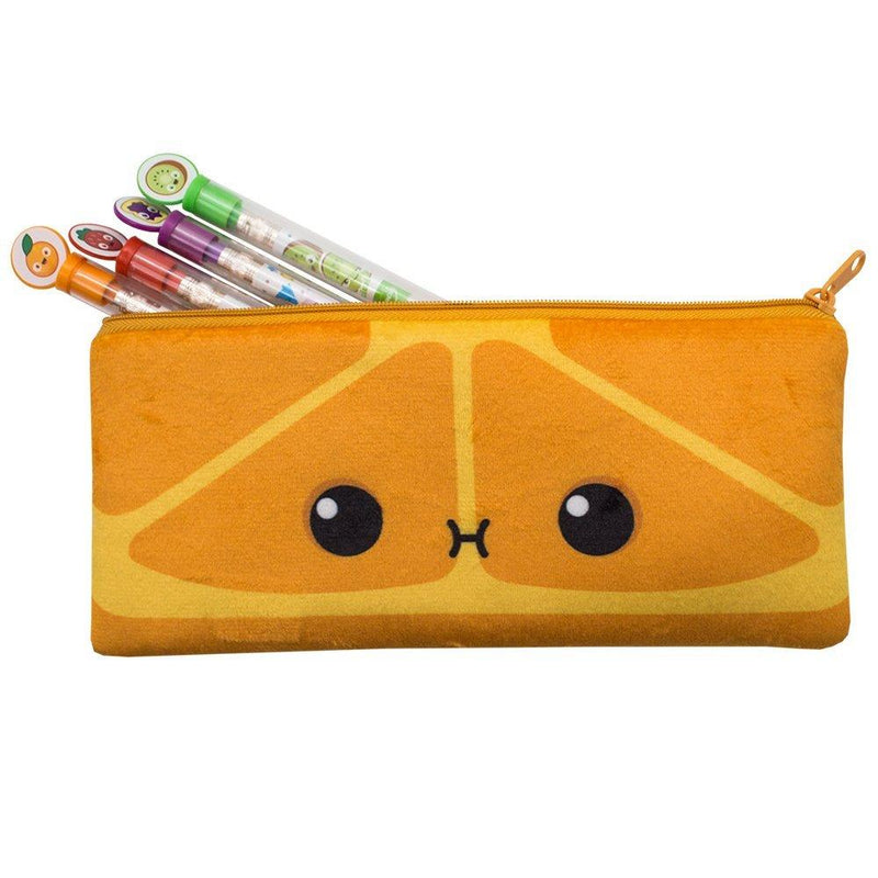 Cutie Fruities - Scented Pencil Pouch (Orange & Apple) - Gifts for Kids, School Supplies, Classroom Rewards by Scentco Orange & Apple