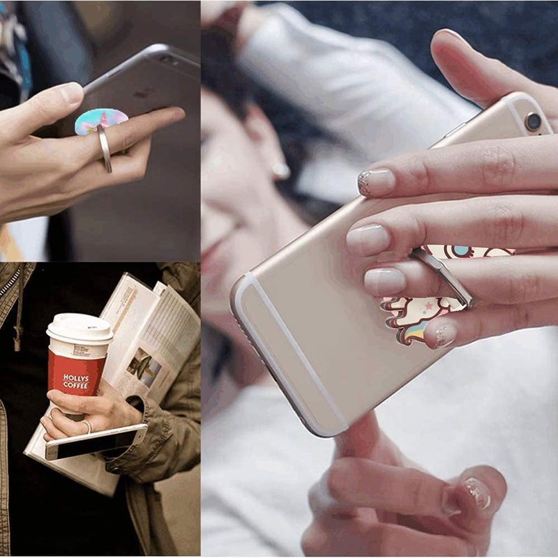 4-Pack Phone Ring Holder Stand, Cute Unicorn 360 Rotation Finger Grip Stand Mount for Cellphones and Tablets (Unicorn Ring) Unicorn Ring
