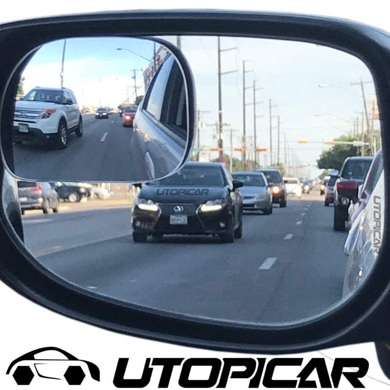 Blind Spot Mirrors XLarge for SUV, Vans, Pick up Trucks with Big Door Mirrors Only | Engineered by Utopicar car accessories (2pack)