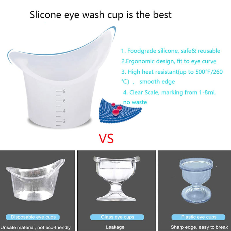 Gdeal Eye Bath Silicone Eye Wash Cup Set of 12 for Refresh and Clean Tired Eyes