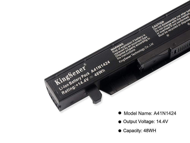KingSener A41N1424 Laptop Battery for ASUS ASUS (ROG) GL552 GL552V GL552VW GL552J GL552JX ZX50V ZX50VW ZX50JX X50J ZX50 JX4200 JX4720 FX-Plus FX-PRO 6300 6700 14.4V 48WH