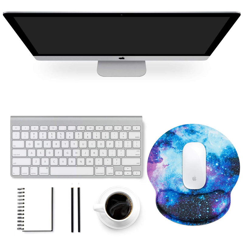 Mouse Pad with Wrist Rest Support, ToLuLu Gel Cute Mouse Pads Non Slip Rubber Base Mousepad, Ergonomic Mouse Wrist Rest Pad for Laptop Computer Home Office Working Gaming Pain Relief, Nebula Galaxy