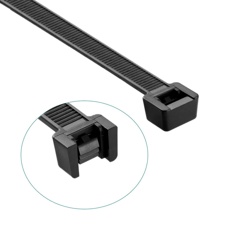 Superun Black Zip Ties 4 Inch, 18 Lbs Tensile Strength Wire Ties (Industrial Grade Cable Ties) Pack of 100