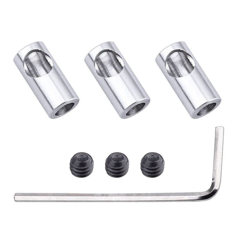 AllinRC 1/8 inch 3.175mm to 5mm Adapter Shaft Coupler Connector Motor Accessories Aluminum Alloy Bore Rigid Coupling Set, 3-Pack