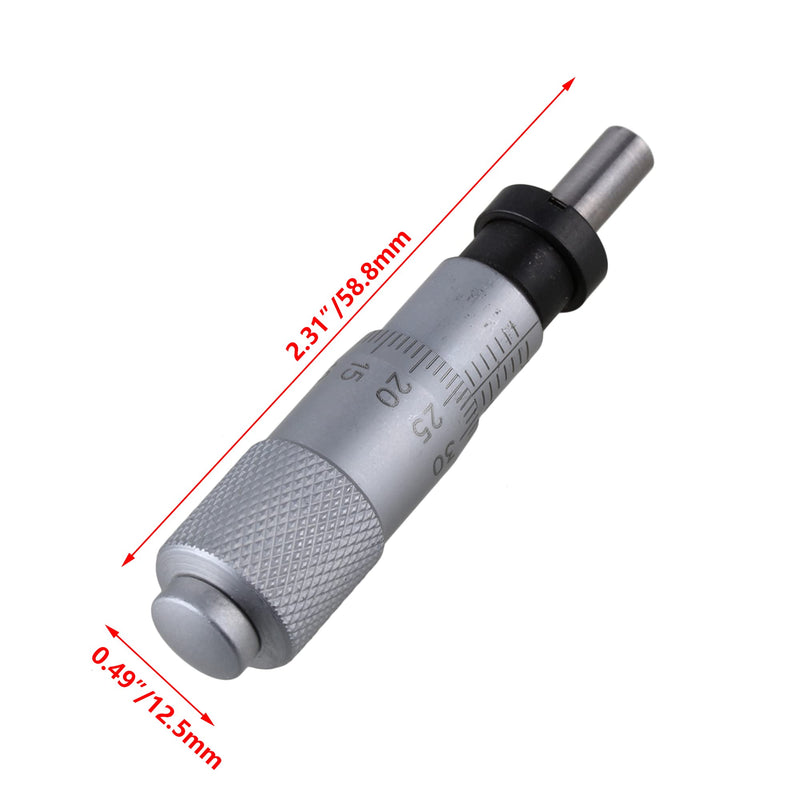 Metal 0-13mm Flat Type Micrometer Head Tool Plain Thimble Silver