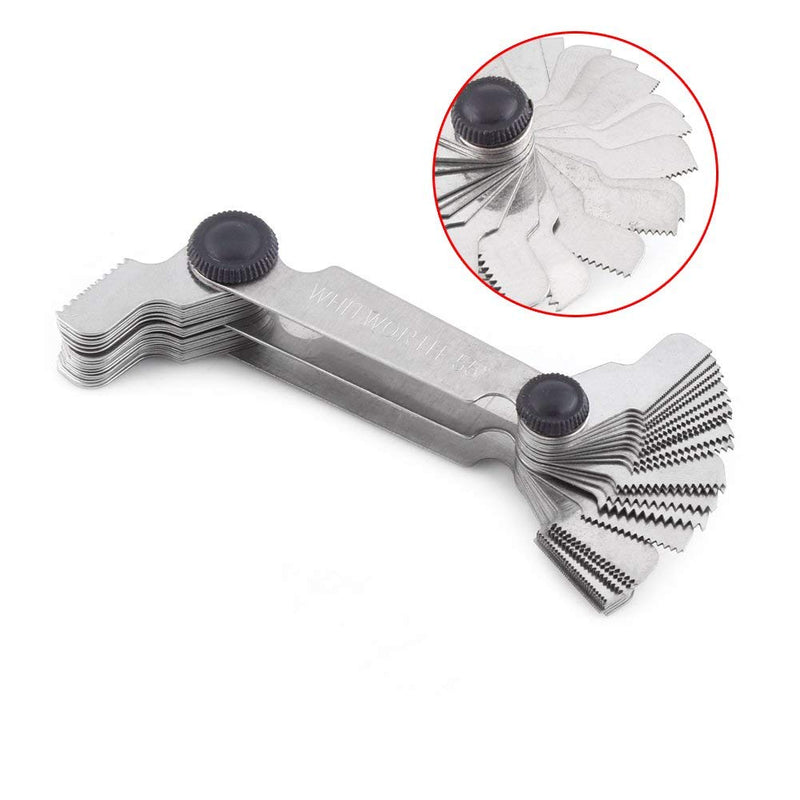 52pcs Thread Pitch Gauge SAE Stainless Steel Screw Pitch Measuring Tool (Metric&British Whitworth(52pcs))