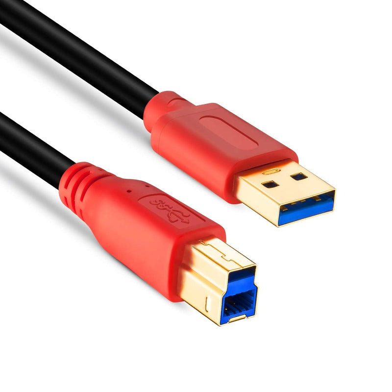USB 3.0 Cable A Male to B Male 6Ft,Tan QY Type A to B Male Compatible with Hard Disk Drive,Printers,Scanner,USB Hub,Monitor and More (2M/6Ft) 2M/6Ft