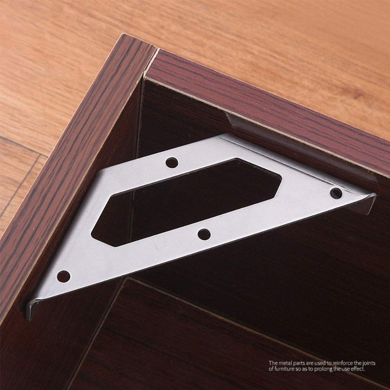 PZRT 2pcs M Size Stainless Steel Furniture Fitting Corner Bracket with Mounting Screws Right Angle Angle Code L-Shaped Furniture Hardware Connector Accessories 2