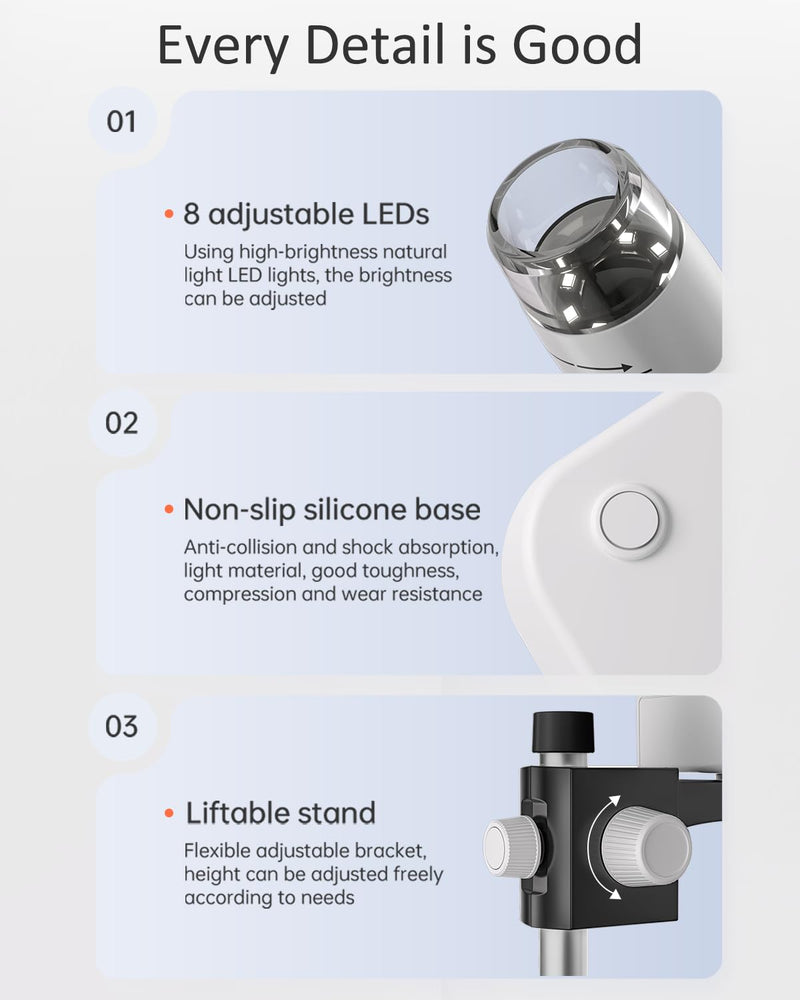 AOPICK Microscope, LCD Digital Microscope 1000X 4.3-Inch 1080P USB Microscope with 8 Adjustable LED Light, PC View, Compatible with MacOS Windows