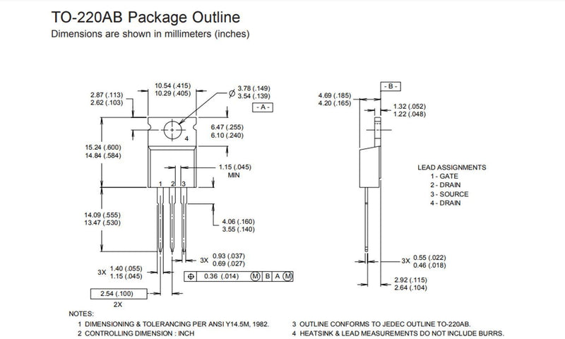 Bridgold 10pcs IRL7833PBF IRL7833 N-Channel Power MOSFET Transistor,30 V 150A,3-Pin TO-220AB