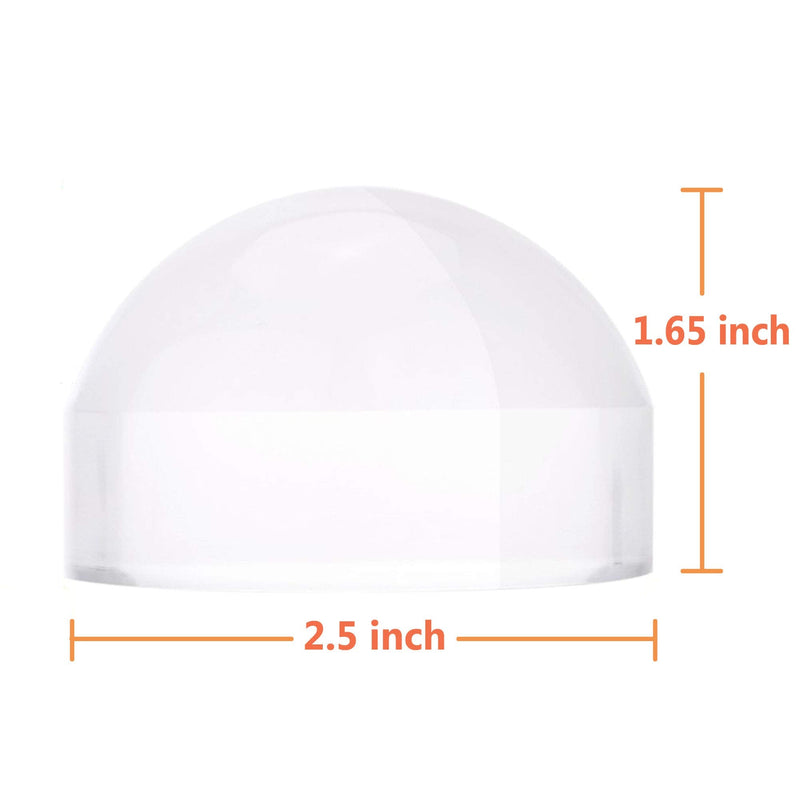 MagDepo Acrylic Dome Magnifier 2.5 inch 4X Crystal Glass Paperweight with 2 Pack of Bonus Card Magnifying Glass Polishing Pouch for Blueprints, Maps, and Newspapers