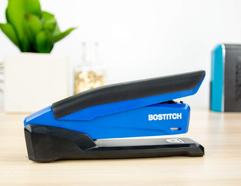 Bostitch Office InPower Spring-Powered Desktop Stapler, Blue (1122) Plastic-Full Strip