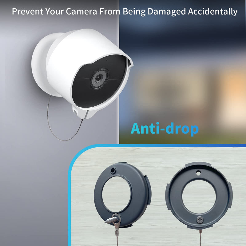 Anti-Theft Mount for Google Nest Cam(Battery), Anti-Drop Waterproof Camera Protective Cover with Security Chain Cable,Lock Accessories for Google Nest Cam Outdoor/Indoor, Battery (Camera Not Included)