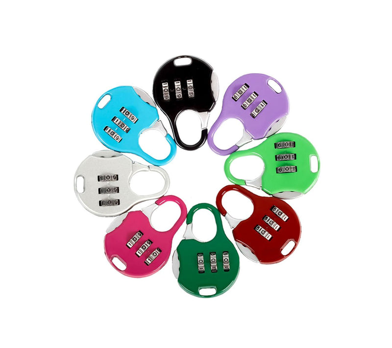 ZPLIUST 3 Digit Combinations Padlock The Safe Cipher Lock Resettable Code Lock , Color Locks (8 Pack) 8Pack